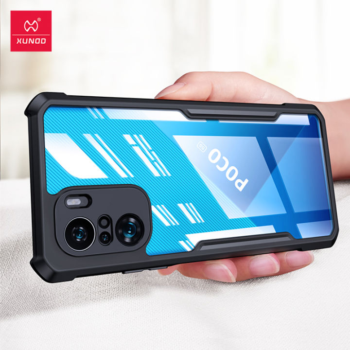 Case for Poco F3 5G - XUNDD Shockproof Transparent PC + TPU Bumper Back ...