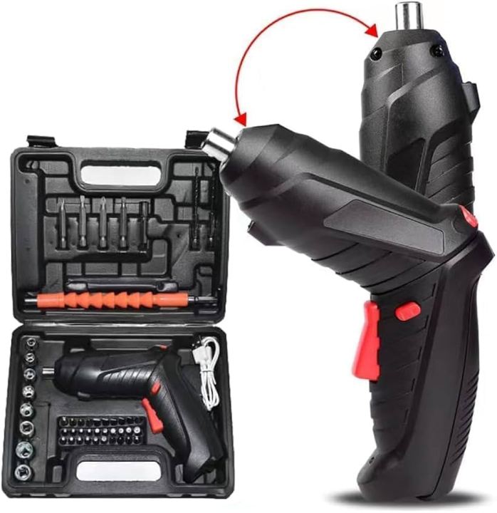 47 In 1 Cordless Screwdriver Set With Reversing Switch And Handle Lock ...