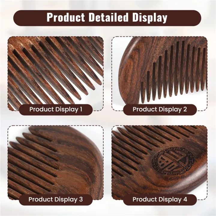 OUMERY%20Hair%20Care%20Comb%20Anti-Static%20Handmade%20Natural%20Wood%20Wooden%20Carved%20Sandalwood%20Combs%20Pocket%20Comb%20Massage%20Comb%20Hair%20Comb%20-%20Image%205