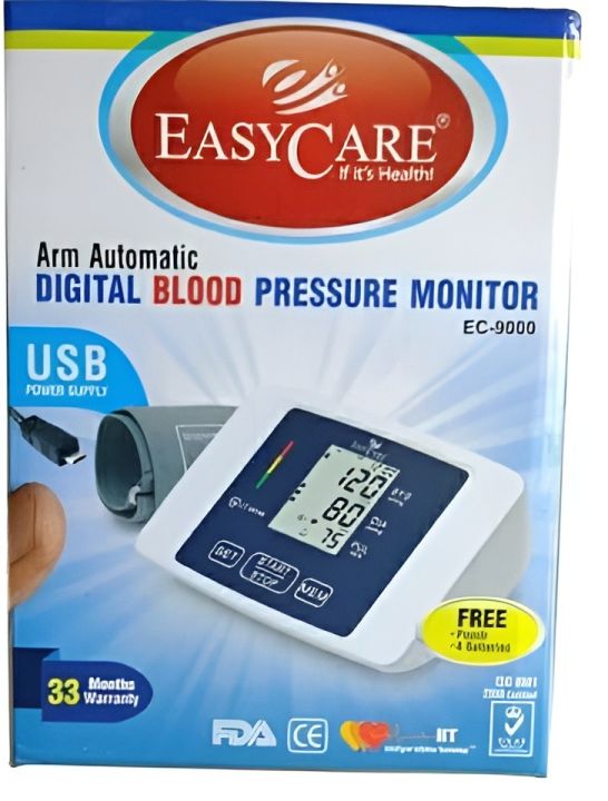 EasyCare Automatic Digital Blood Pressure Monitoring Machine with Gentle+ Technology for Comfortable and Accurate BP Measurement at Home
