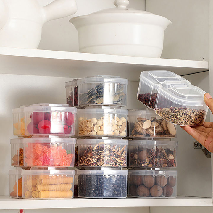 Food%20Storage%20Box%20Kitchen%20Organizer%20Container%20Set%20Vacuumed%20Lid%20Airtight%20Transparent%20Square%20For%20Dry%20Legume%20Spice%20-%20Image%202
