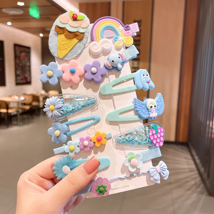 ANX%20Cute%20Rainbow%20Candy%20Accessories%20Set/Polymer%20Clay%20Hair%20Clip%20Cutters%20Infant%20Hair%20Clips%20Hair%20Clip%20/%2014%20Pcs%20In%201%20Packet%20-%20Image%202