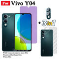 For Vivo Y04 Anti Blue Light RayTempered Glass Vivo Y29S Y29 4G 5G Y03 Y03T Anti-Spy Tempered Glass Screen Protector+Camera Lens Film+back Film. 