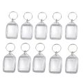 Clear Acrylic Plastic Blank Keyrings Insert Passport Photo Keychain Keyfob. 