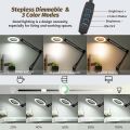 Magnifying Glass with Light and Bracket,3 Color Modes Stepless Dimmable LED Desk Lamp, Used for Reading and Repairing. 