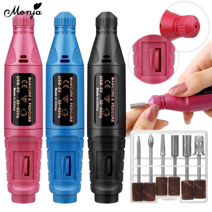 Polishing Nails MonjaPro Upgraded Salon Care File Electric Grinder Machine Grinder Drill Equipment Speed Adjustable