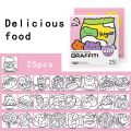 DIY Mini Cartoon Coloring Book Portable Note Coloring Watercolor Coloring Book 25Sheets Doodle Books Children's Art. 