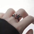 【Best Price Guaranteed】Love and Deep Space Qin Che Dark Crow Sweet Cool Style Advanced Light Luxury Niche Design No Falling Open Ring for Women. 