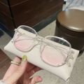 Pink Powder Blusher Myopia Glasses Fashion Korean Oversized Gradual Eyeglasses Anti Blue Light Blocking Computer Eyewear Diopter. 