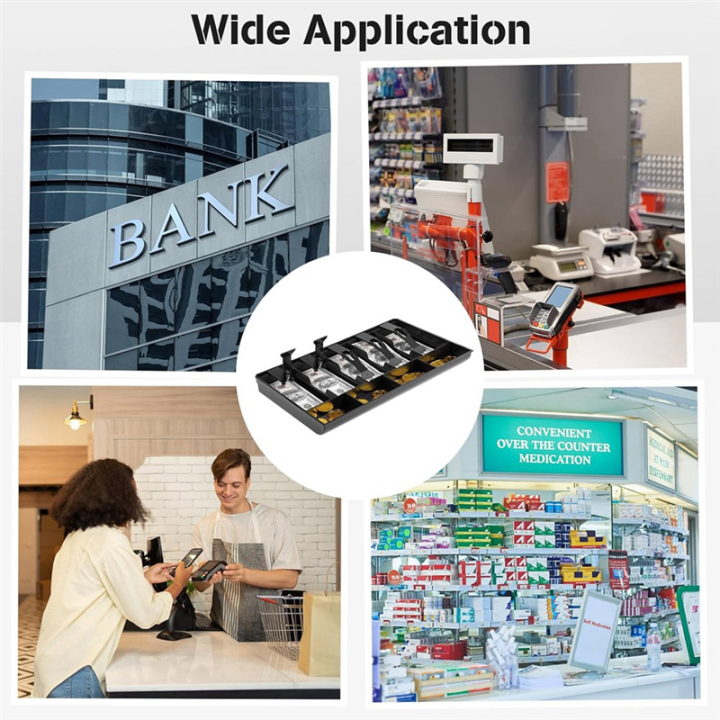 1%20Piece%20Cash%20Tray%20Cash%20Register%20Drawer%20Insert%20Tray,%20Black%20ABS%20Money%20Storage%20Case%205%20Bill%20&%204%20Coin%20Compartments%20-%20Image%207