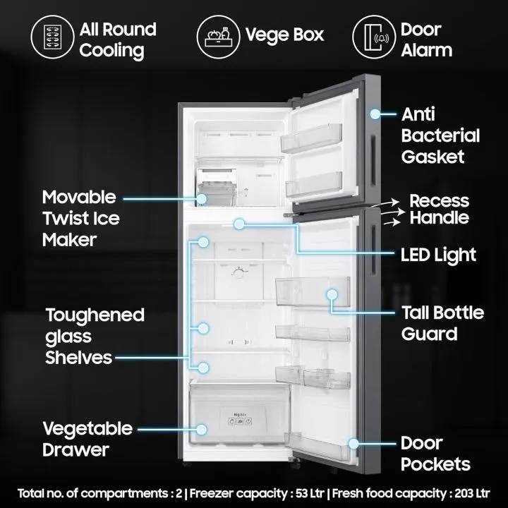 Samsung%20275L,Digital%20Inverter%20Frost%20Free%20Double%20Door%20Refrigerator%20(RT40H30WNPIN,%20Matt%20Doi%20Metal,%202026%20Model)%20-%20Image%203
