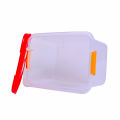 Plastic Transparent Rectangular Smart Box Multipurpose Storage Container With Lock - Red. 
