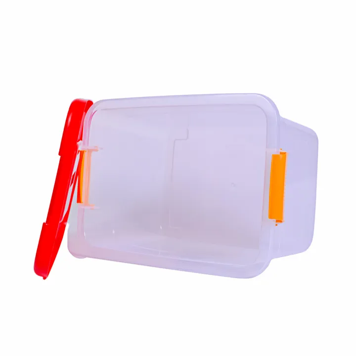 Plastic%20Transparent%20Rectangular%20Smart%20Box%20Multipurpose%20Storage%20Container%20With%20Lock%20-%20Red%20-%20Image%204