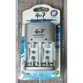 Goop GD-802B Smart Battery Charger | Rechargeable Charger for 4x AA/AAA & 2x 9V Ni-MH/Ni-CD Batteries | Fast Charging with LED Indicator – Universal Multi Battery Charger. 