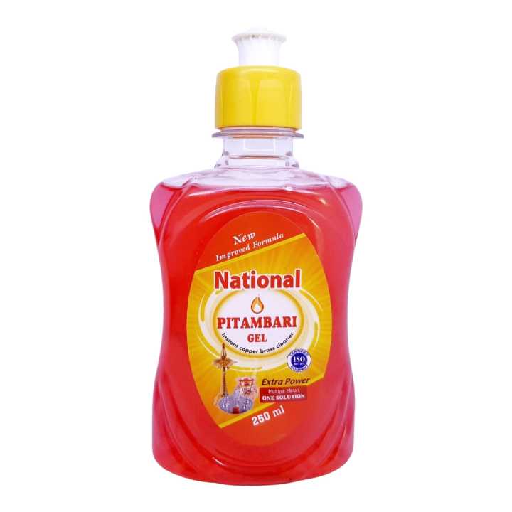 National Pitambari Gel 2500mL | Pack of 10 Bottles x 250mL | Metal Shining Liquid By J.S. Trading House