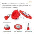 3 Piece Nylon Filament Abrasive Wire Brush Wheel & Cup Brush Set with 1/4 Inch Shank for Removal of Rust/Corrosion/Paint. 