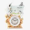 Silver And Golden Colour Dolphin Design Clock With Photo Frame Attached Gift Decorative. 