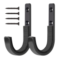 4PCS Metal Wall-Mounted J Hook Tool Hook Storage Racks are Suitable for Tool Houses and Homes Black. 