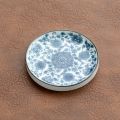 2pcs Gifts Ceramic Blue and White Porcelain Vintage Chinese Style Teacup Coaster Durable Round Snack Plates Kitchen Supplies. 