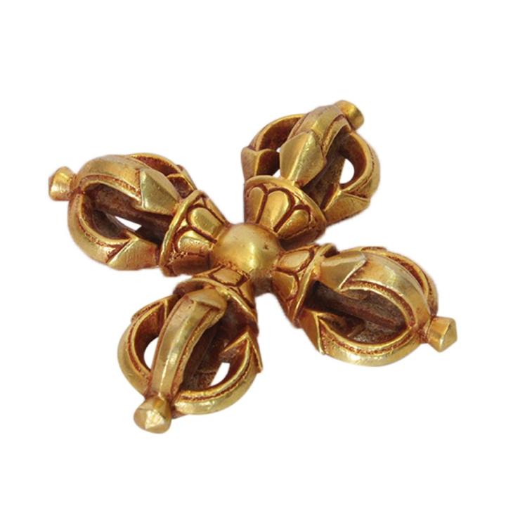 Golden Brass Double Bajra Statue-Big