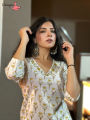 Aamayra Fashion House Yellow Flower Printed White Kurti For Women. 