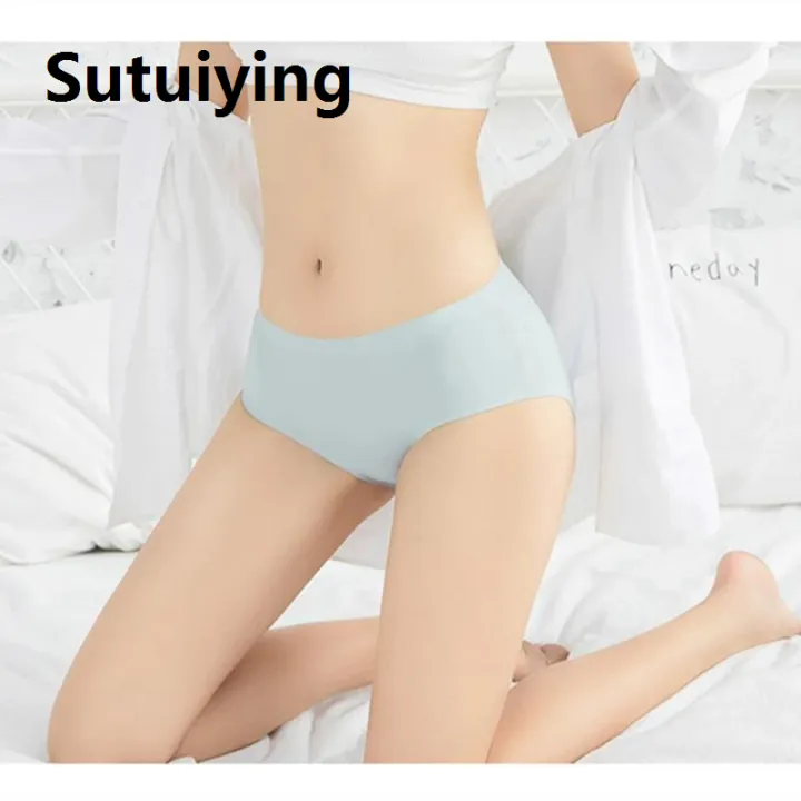 Sutuiying%201PC%20Women's%20Panties%20Ice%20Silk%20Underwear%20Seamless%20Lingerie%20For%20Women%20Mid%20Rise%20Female%20Lingerie%20Briefs%20Traceless%20Underpants%20-%20Image%203