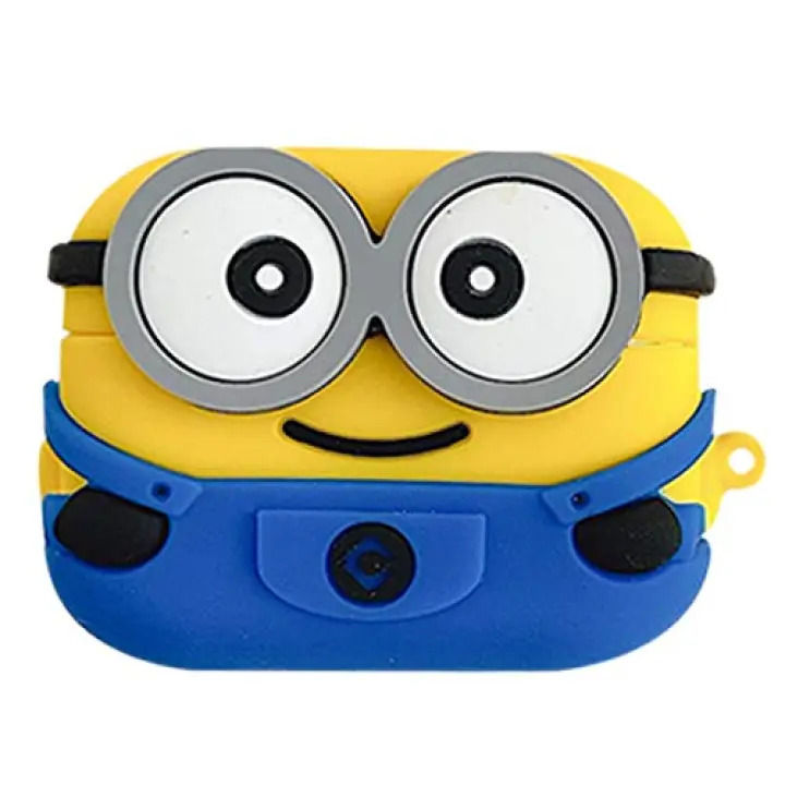 Cute Cartoon 3D, Silicone Protective Shockproof Earbuds Case Cover Skin Cool Characters Compatible for Apple AirPods Pro (Minion Cover)