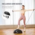 Half Exercise Ball , Stability Balance Board with Resistance Bands for Yoga Workouts, Half Dome Pilates Yoga Balance Ball Trainer. 