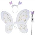 Girls Butterfly Fairy Angel Wing, Wand And Hairband Baby Kid Birthday Party. 