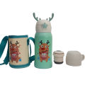 2-In-1 Stainless Steel Thermal Flask 500ml Cartoon Water Bottle Thermos For Baby & Toddlers. 