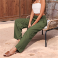 Women's High Waist Pants Dark Green S. 