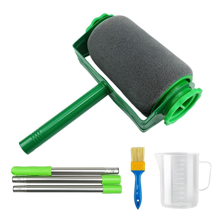 COGEX - Paint Roller 100 Mm, Paint Roller With Handle - Paint Roller - Length: 100 Mm - With Sleeve - For Wood & Iron - 100% Recycled Plastic Handle - For All Paints