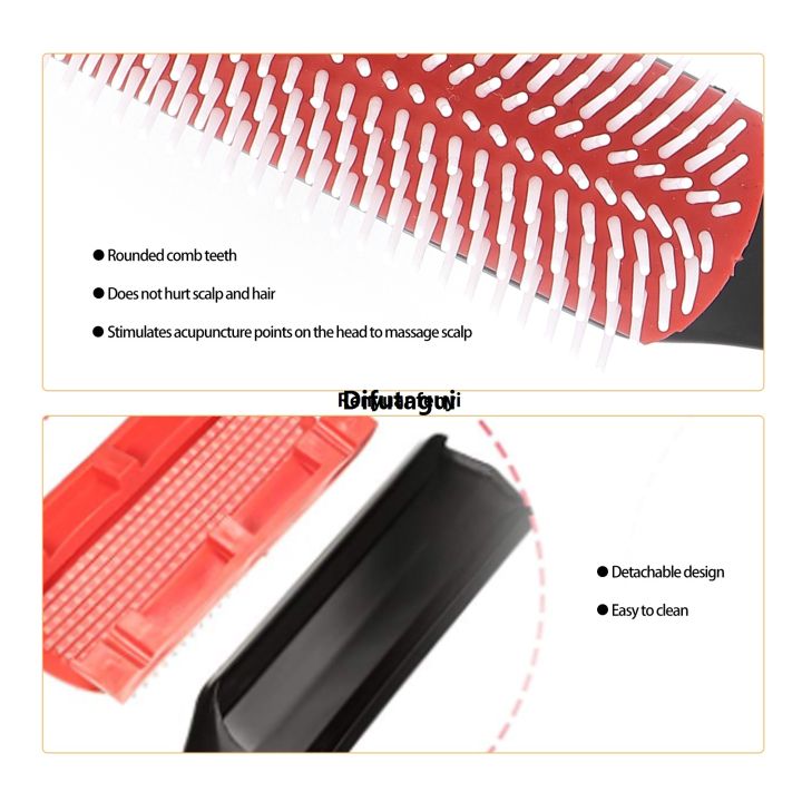 Difutagui%201pc%209-Row%20Detangling%20Hair%20Brush%20Denman%20Detangler%20Hairbrush%20Original%20Profesional%20Scalp%20Massager%20Straight%20Curly%20Wet%20Hair%20Comb%20-%20Image%202