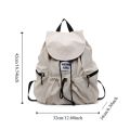 Simple Solid Color Drawsting Backpacks Nylon Light Weight Ruched Shoulder Bags Large Capacity Casual Student Schoolbag Outdoor. 