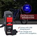 Mobile USB Charger With Switch For Bike Motorcycle And Cars Silicone Waterproof Power Adapter Socket 5v-2A -Black. 