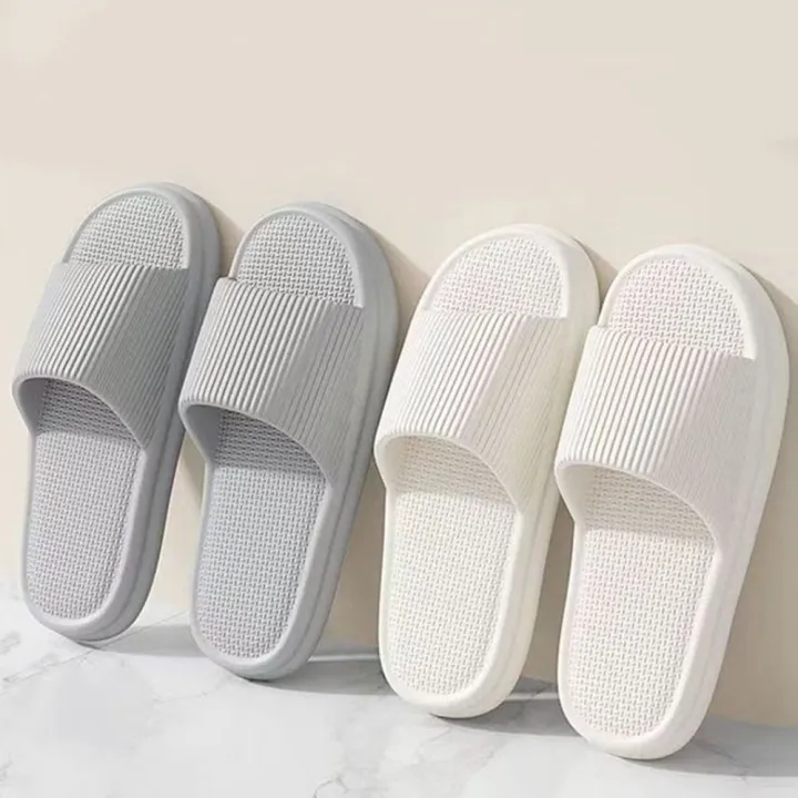 Comfortable Fashion Thick Platform Slippers Beach Shoes Slide Sandals Couple Non-slip Flip Flops Soft Sole Simplicity Unisex House Shoes Shower
