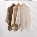 New with Button Pashmina Shawl Thick Warm Knitted Thick Warm Poncho Irregular Casual Shoulder Top Autumn Winter. 