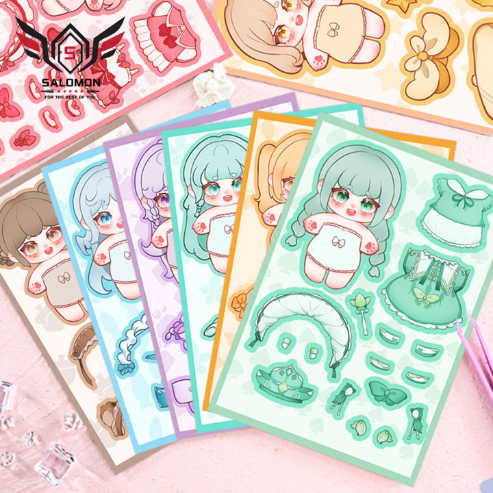 Make-a-face Feuilles D’autocollants,24 Feuilles Cartoo Princesse Autocollant Fille DIY Princesse Stickers DIY Sirène Stickers Pour Enfants L'artisanat