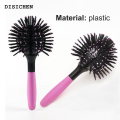 DISICHEN Luxury Women Curl Comb Heat-Resistant 3D 360 Degree Hair Styling Plastic Head Massage Spherical Brush For Salon. 