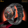 Alewa Moon Amoled Round Metallic Smart Watch | 5.3 BT Call | 3ATM Waterproof | Dustproof | 290mah Battery | DaFit App (Rose Gold/Black/Starry Silver). 