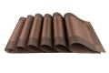 PVC Heat & Stain Resistant Washable Dining Table PlaceMats (Pack of 6, Brown). 