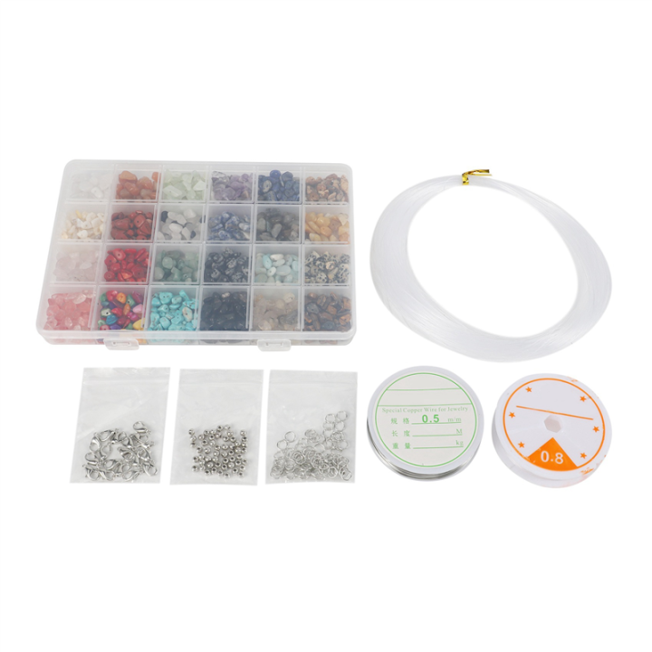 FORIDE 3969Pcs Irregular Gemstone Beads Kit with Spacer Beads Lobster