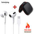 Sutuiying Original Type C Wired Earphones For Samsung Galaxy S25 S24 S23 S22 New S21 Ultra Plus 3.5mm In-ear Earbuds HD Microphone Headphones. 