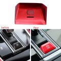 Car Parking Brake Handbrake Decoration Cover P Button Sticker Red with Car Central Control Armrest Storage Box. 