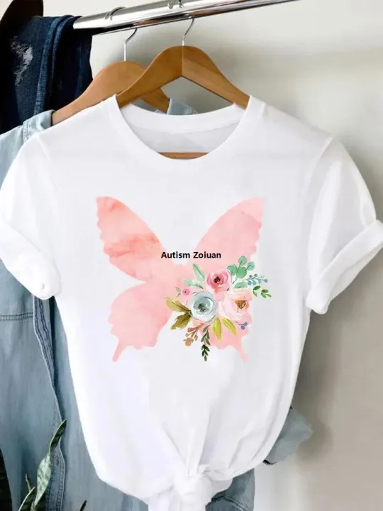 Tops%20Women's%20Pictorial%20Clothing%20Graphic%20Clothing%20Short%20Sleeve%20Summer%20T-Shirt%20Women's%20T-Shirt%20Printed%20T%20Feather%20Bird%20Clothing%20Fashion%20-%20Image%207