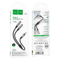 HOCO UPA21 Audio Adapter Cable For 3.5mm Male To 2*3.5mm Female, Aluminum Alloy + Nylon Braid, 25cm. 
