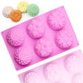 6 Cavity 3D Flower Shaped Silicone Soap Mold DIY Fondant Cake Form Soap Making Cologo. 