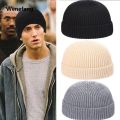 Wenefang Winter Women Men Solid Color Warm Knitted Brimless Hat Male Beanies Portable Autumn Hip Hop Skullcap Street Men Beanie Uni Melon Cap. 