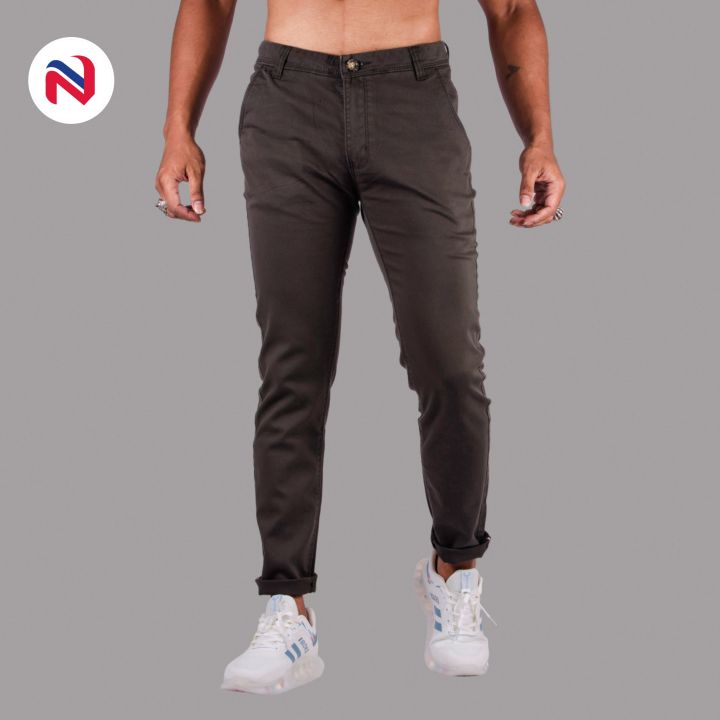 Nyptra Dark Grey Premium Stretchable Cotton Chinos For Men - Fashion | Chinos Pants | Pants For Men | Men's Wear |