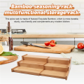 Kitchen Cabinet Organizer- Bamboo 3-Layer Adjustable Spice Rack. 